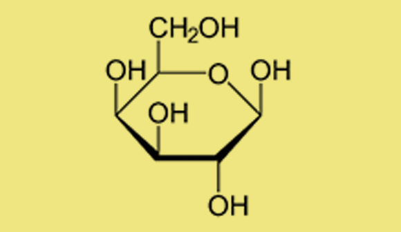 Haworth projection of the molecular structure of galactose. Tiny changes in the structure create a different compound