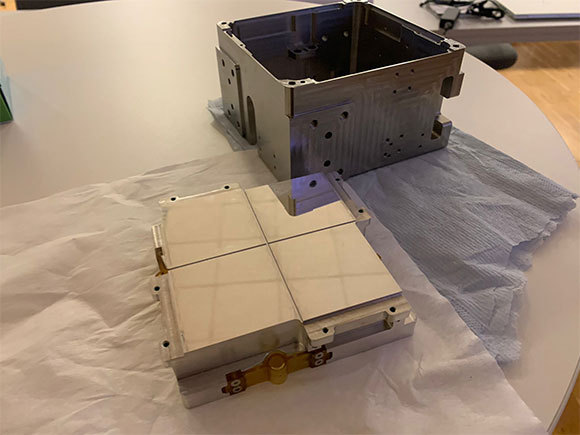 Technical model for experiments with space telescope sensors  Photo: DESY